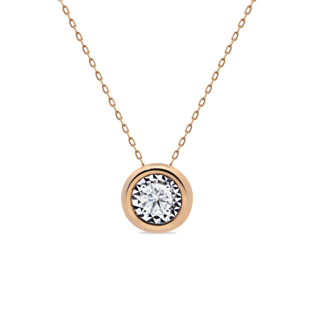 illusion diamond pendant in Bezel setting Dubai