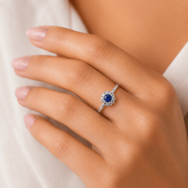 Blue Sapphire Engagement Ring Dubai