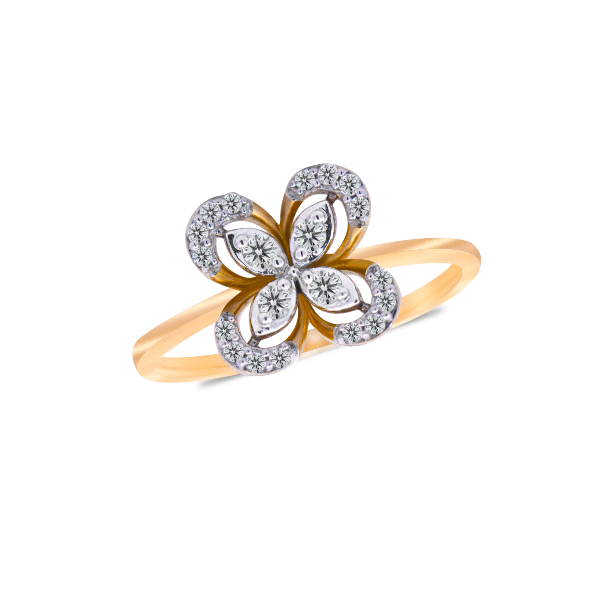 Floral diamond studded ring