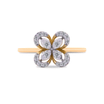 Floral diamond studded ring Dubai