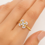 Floral diamond studded ring UAE