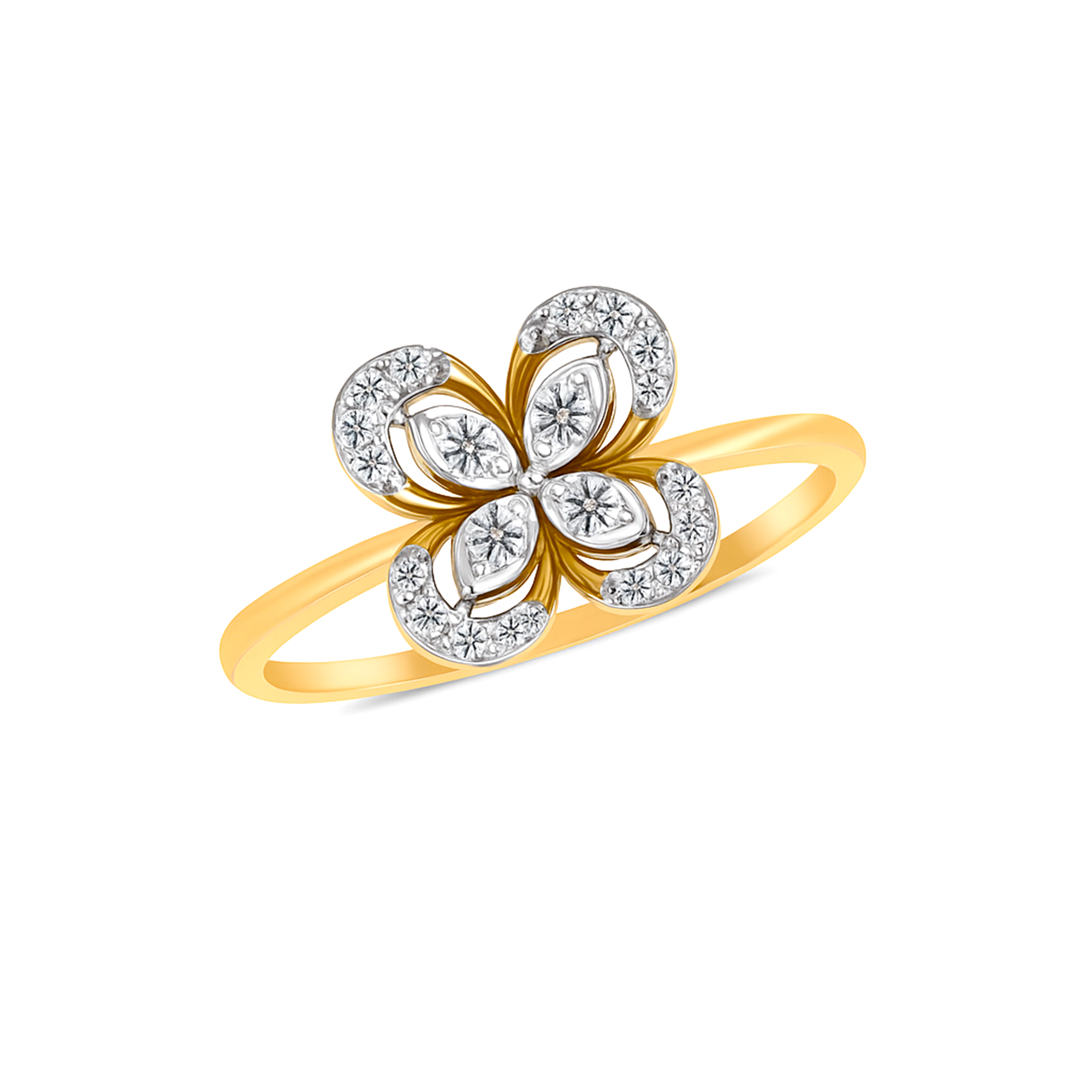 Floral diamond studded ring