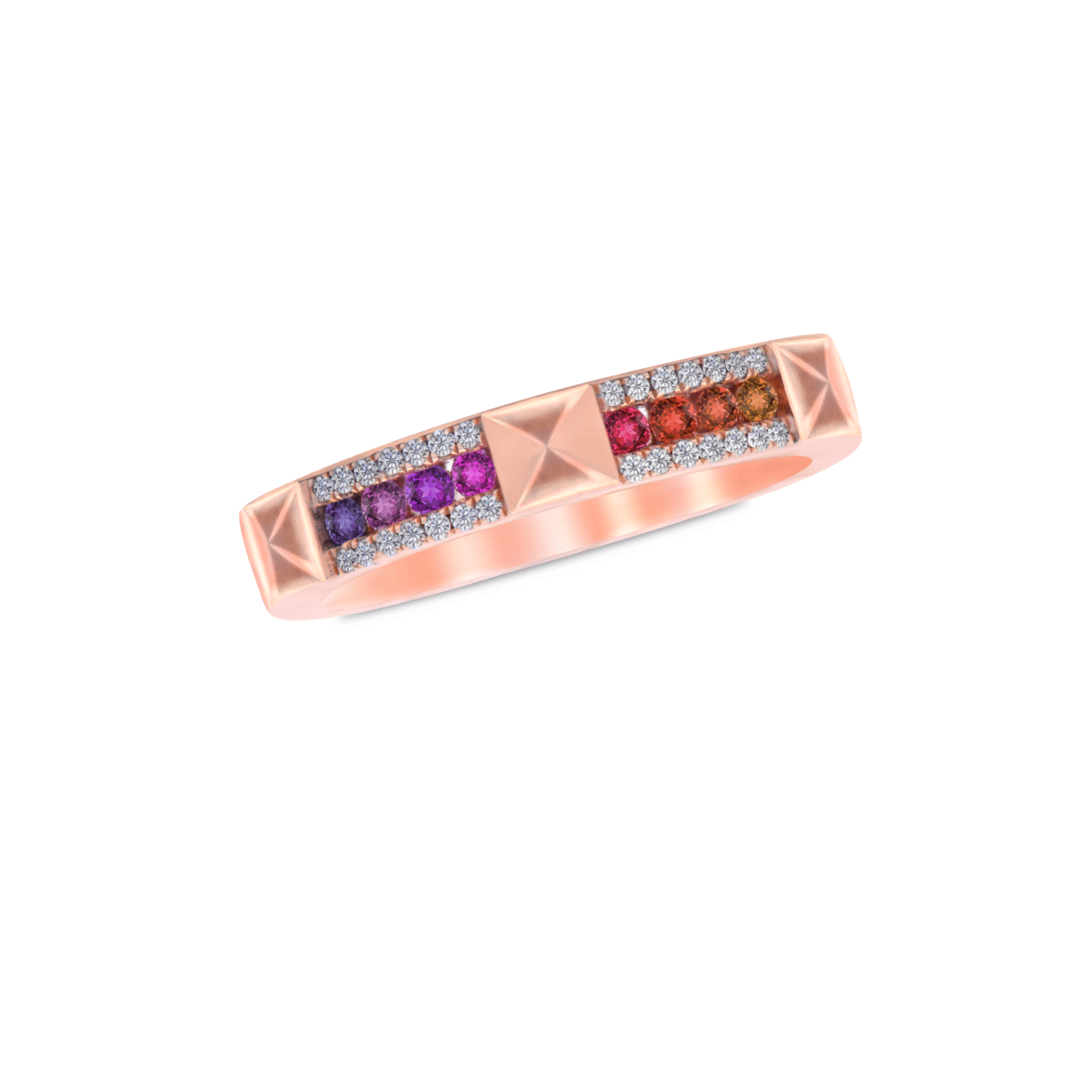 Multi sapphire ring with Diamonds