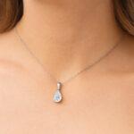 Pear Shape Solitaire diamond pendant Dubai
