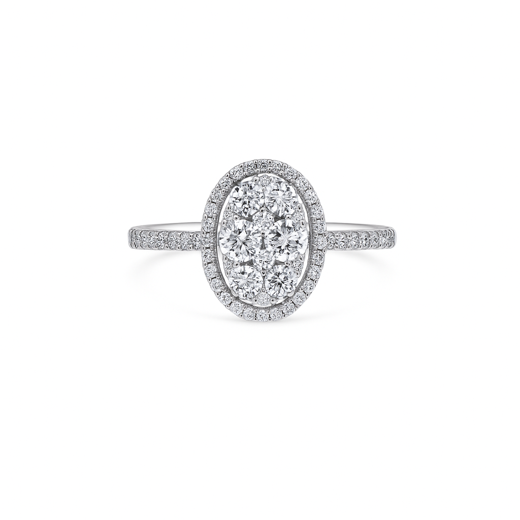 Round Diamond Cluster Ring Dubai