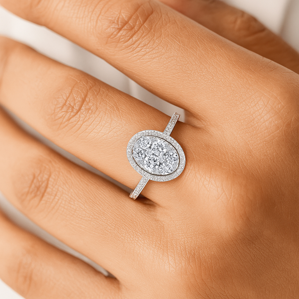 Round Diamond Cluster Ring