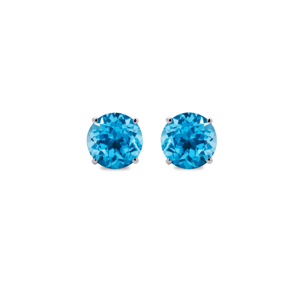 Blue Topaz Stud Earrings