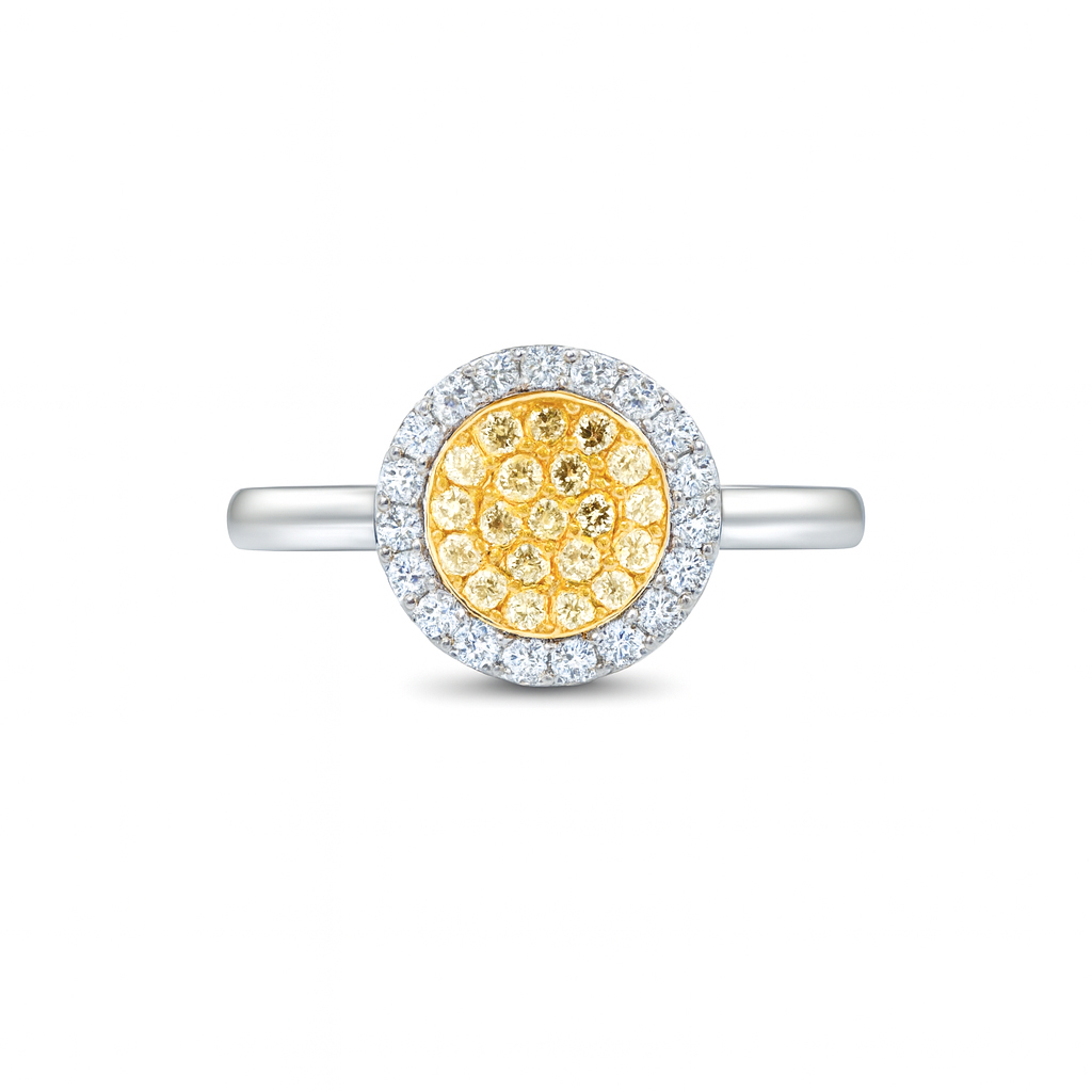 Clustered Yellow Diamond ring Dubai