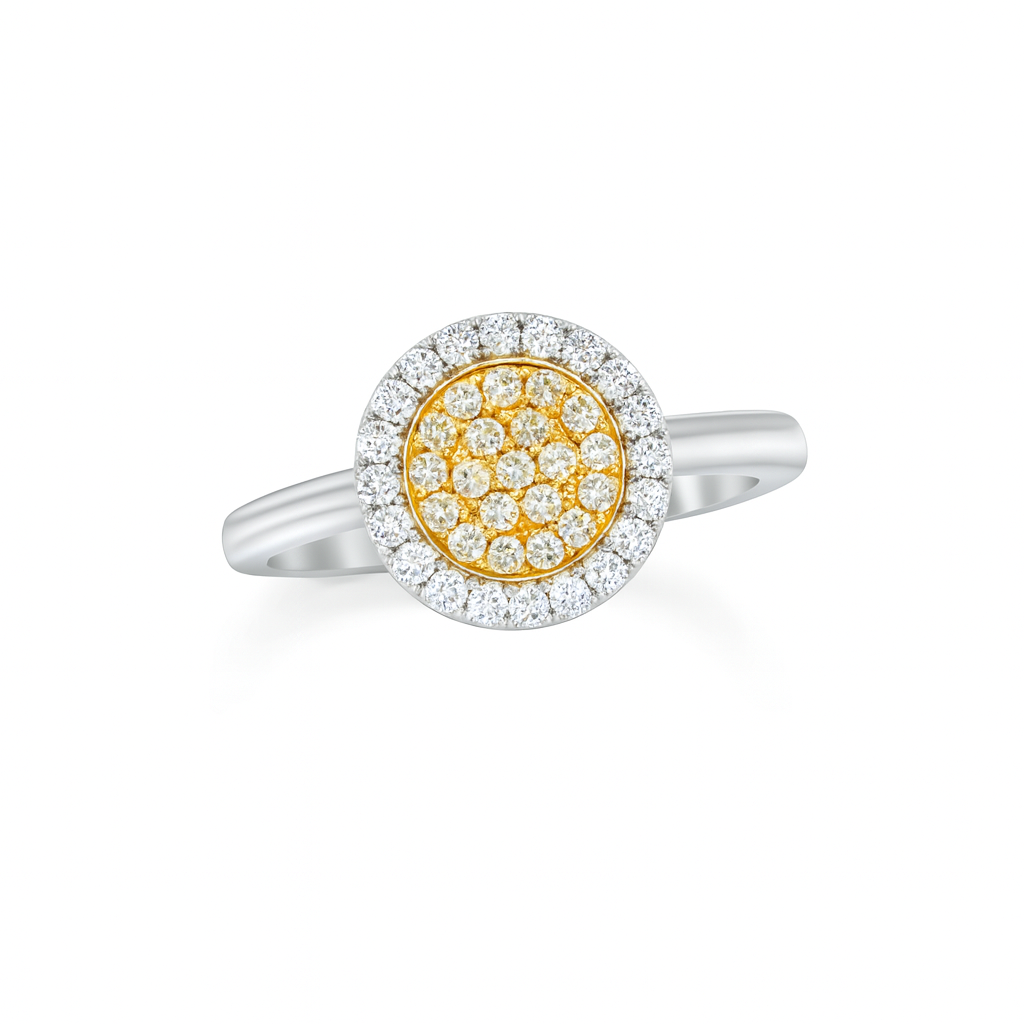 Clustered Yellow Diamond ring