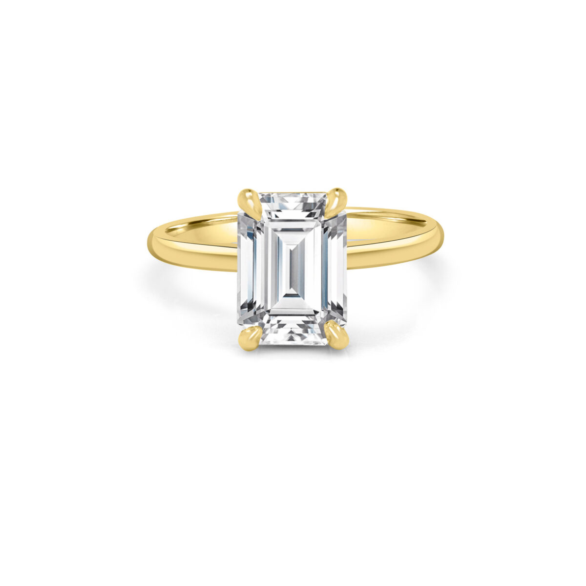 Emerald cut diamond engagement ring