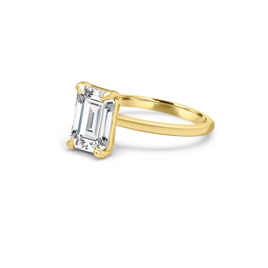 Emerald cut diamond engagement ring Dubai