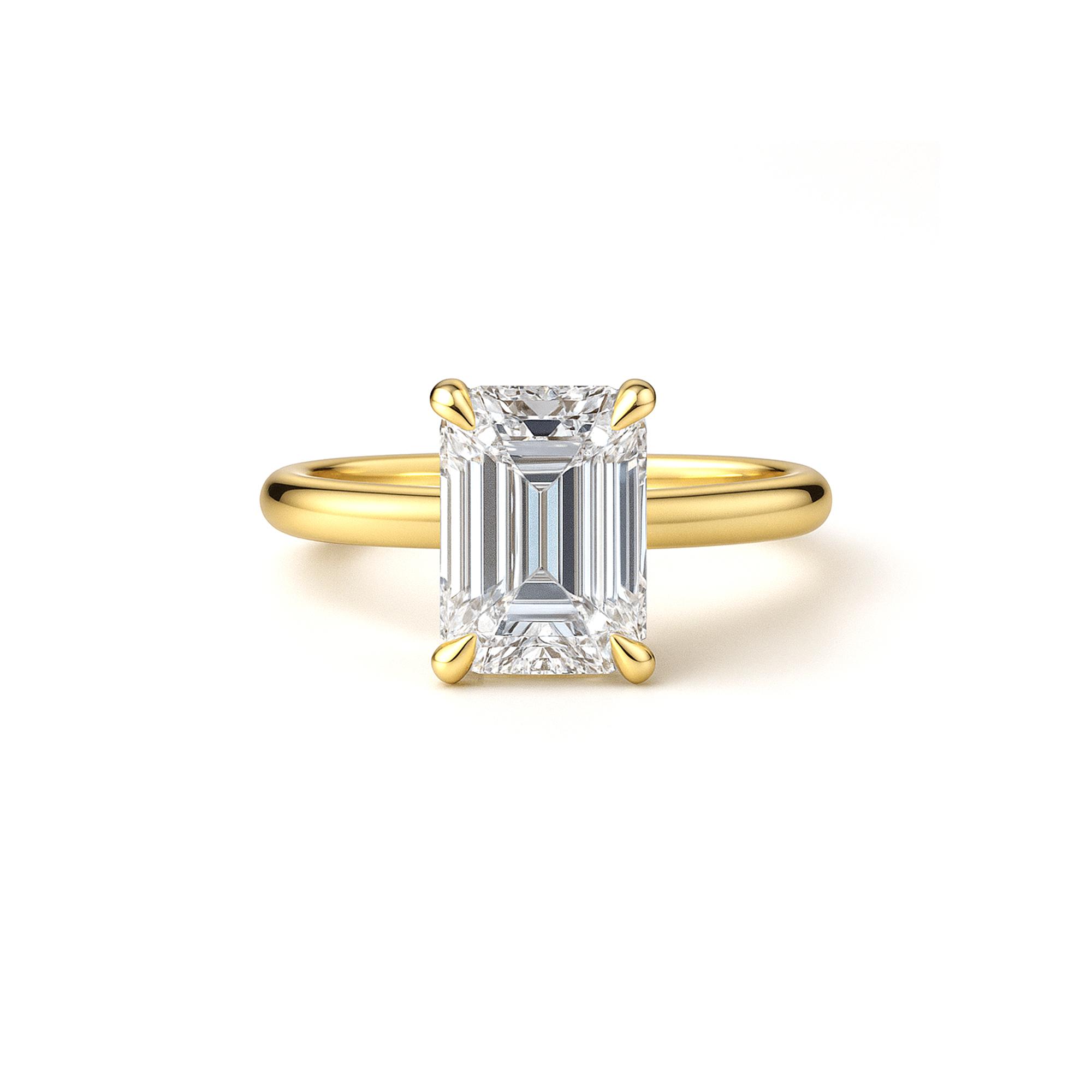 Emerald cut diamond engagement ring Dubai