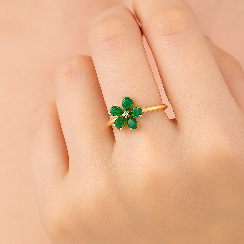 Floral Emerald ring UAE