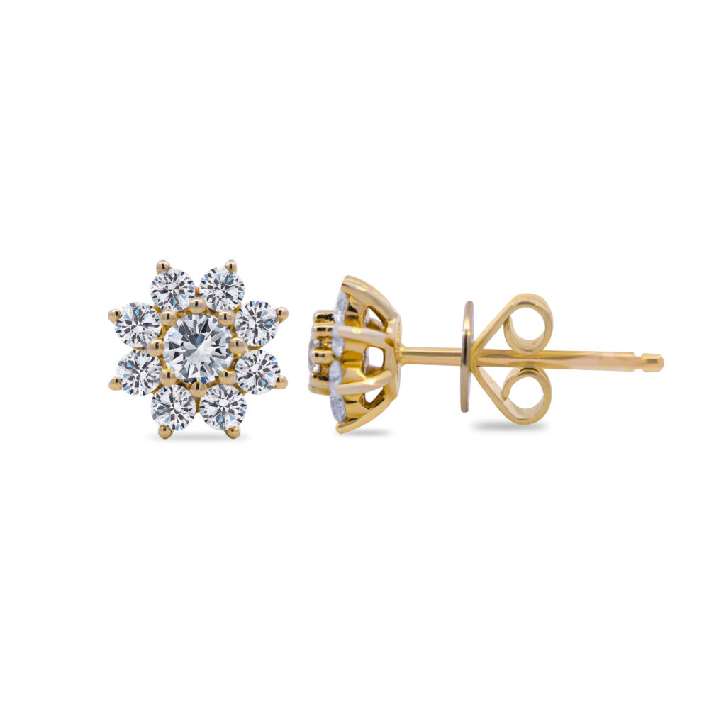Custom Flower Diamond Studs Dubai