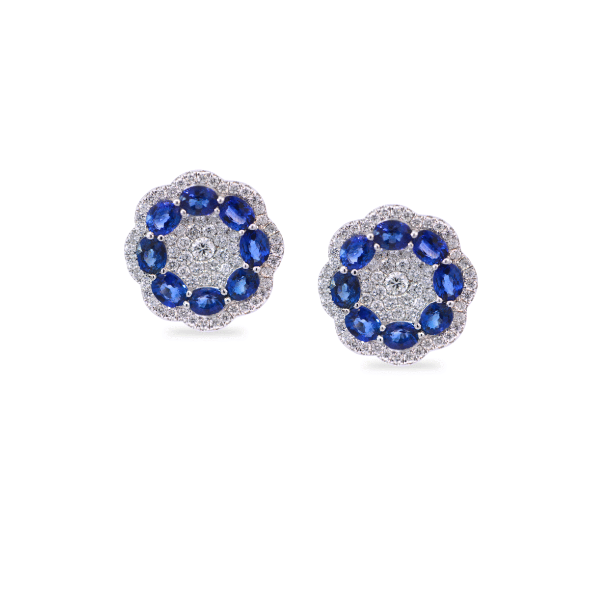 Sapphire and Diamond Floral earrings