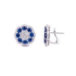 Sapphire and Diamond Floral earrings Dubai