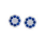 Sapphire and Diamond Floral earrings Dubai UAE