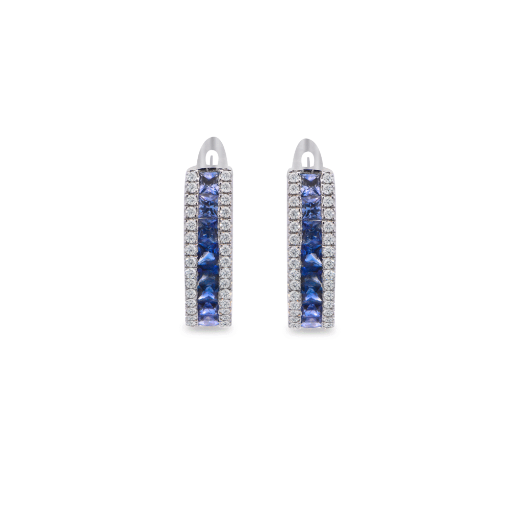 Sapphire and diamond Hoop earrings