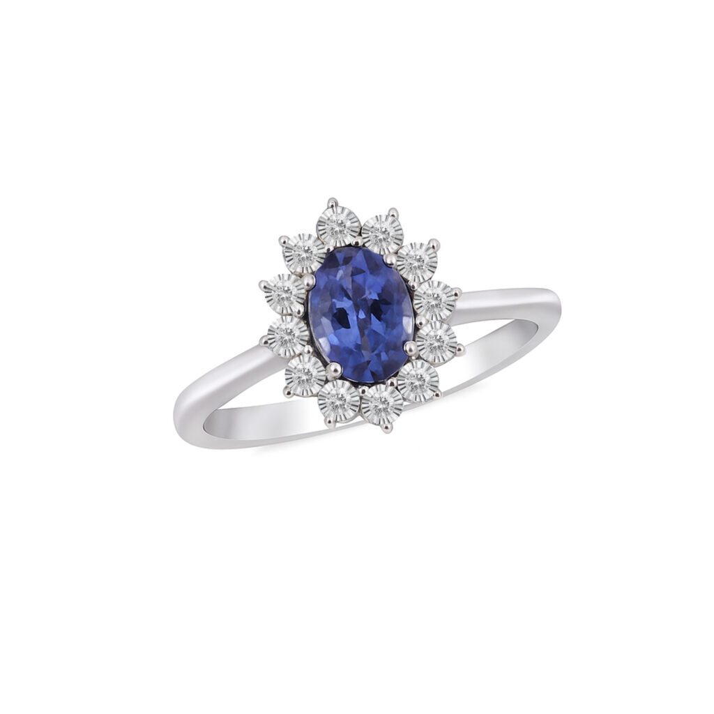Tanzanite ring with diamonds