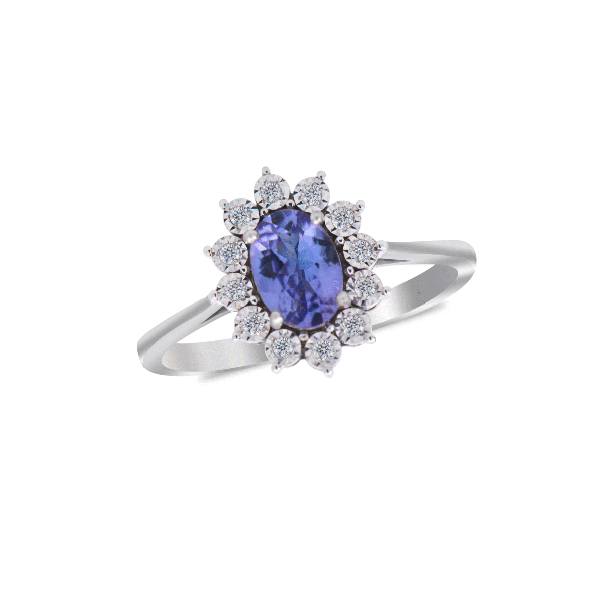 Tanzanite ring with diamonds