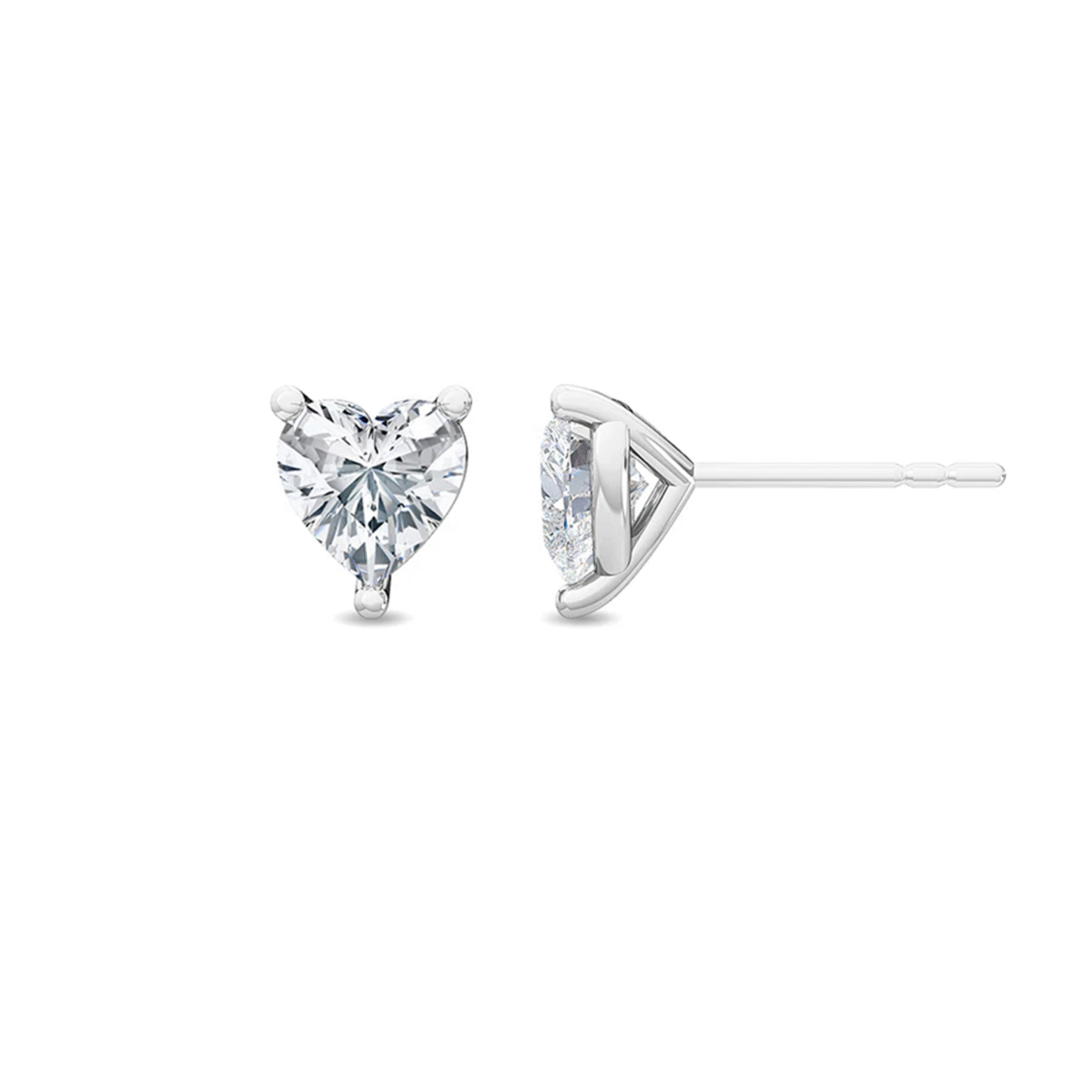 0.30 carat Heart Diamond Stud earrings side