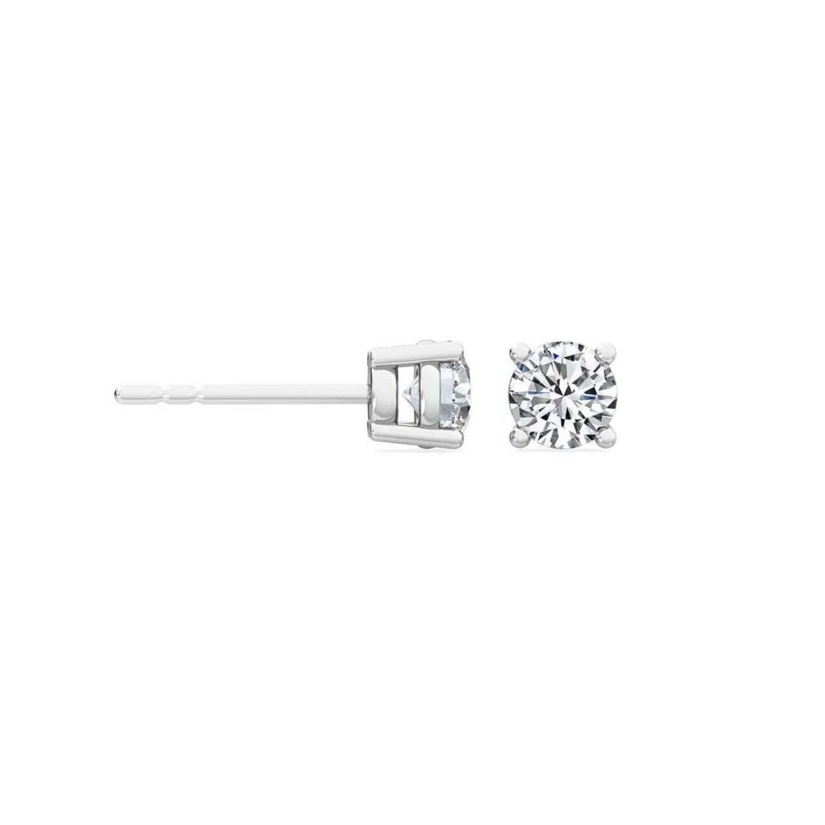 0.30 carat round diamond stud earrings side