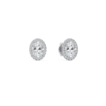 0.90 carat oval diamond stud earrings with Halo