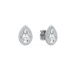 0.90 carat pear diamond stud earrings with Halo