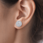 0.90 ct round diamond stud earrings with Halo