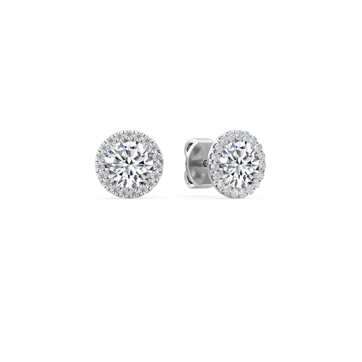 0.90 ct round diamond stud earrings with Halo Dubai
