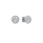 0.90 ct round diamond stud earrings with Halo Dubai