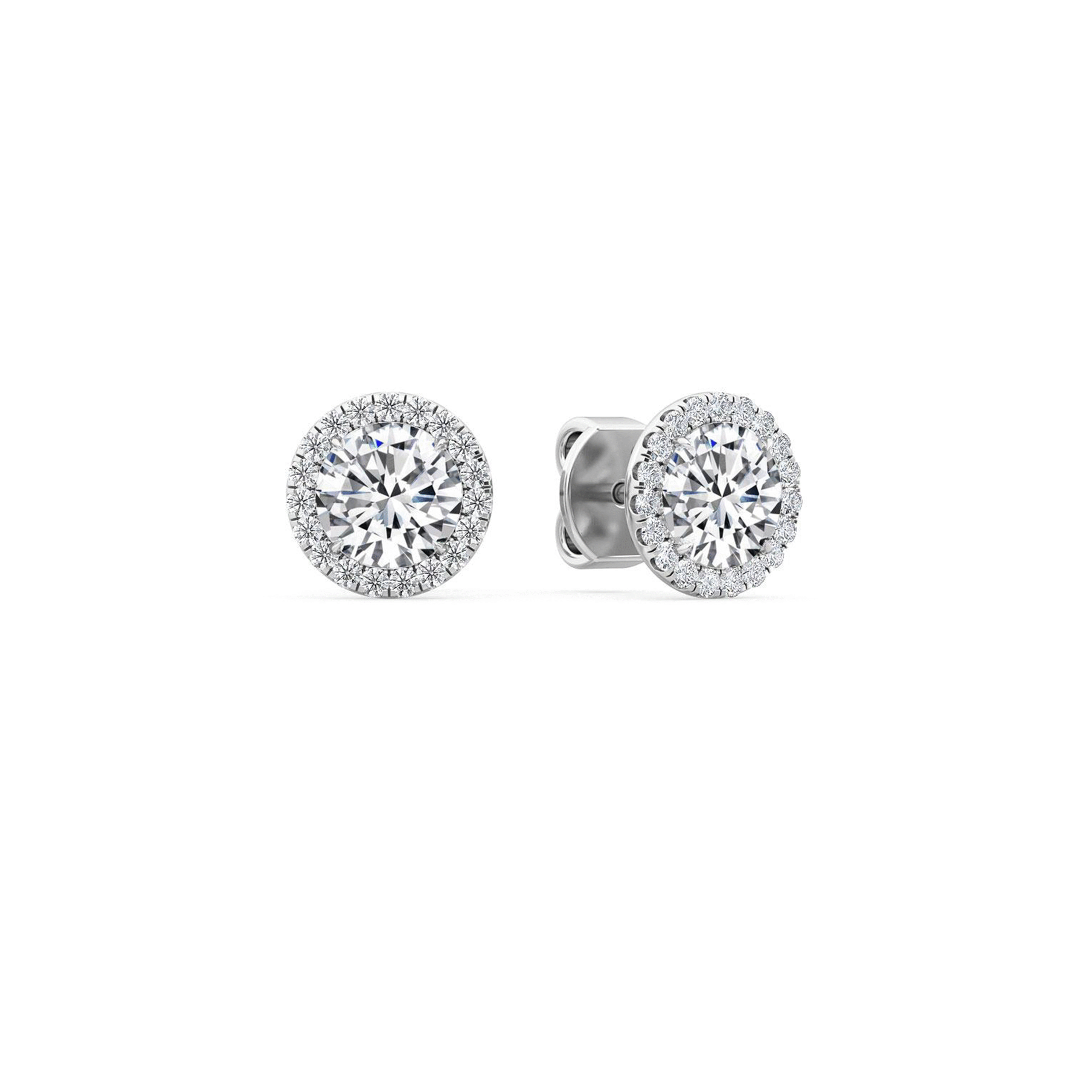 0.90 ct round diamond stud earrings with Halo Dubai