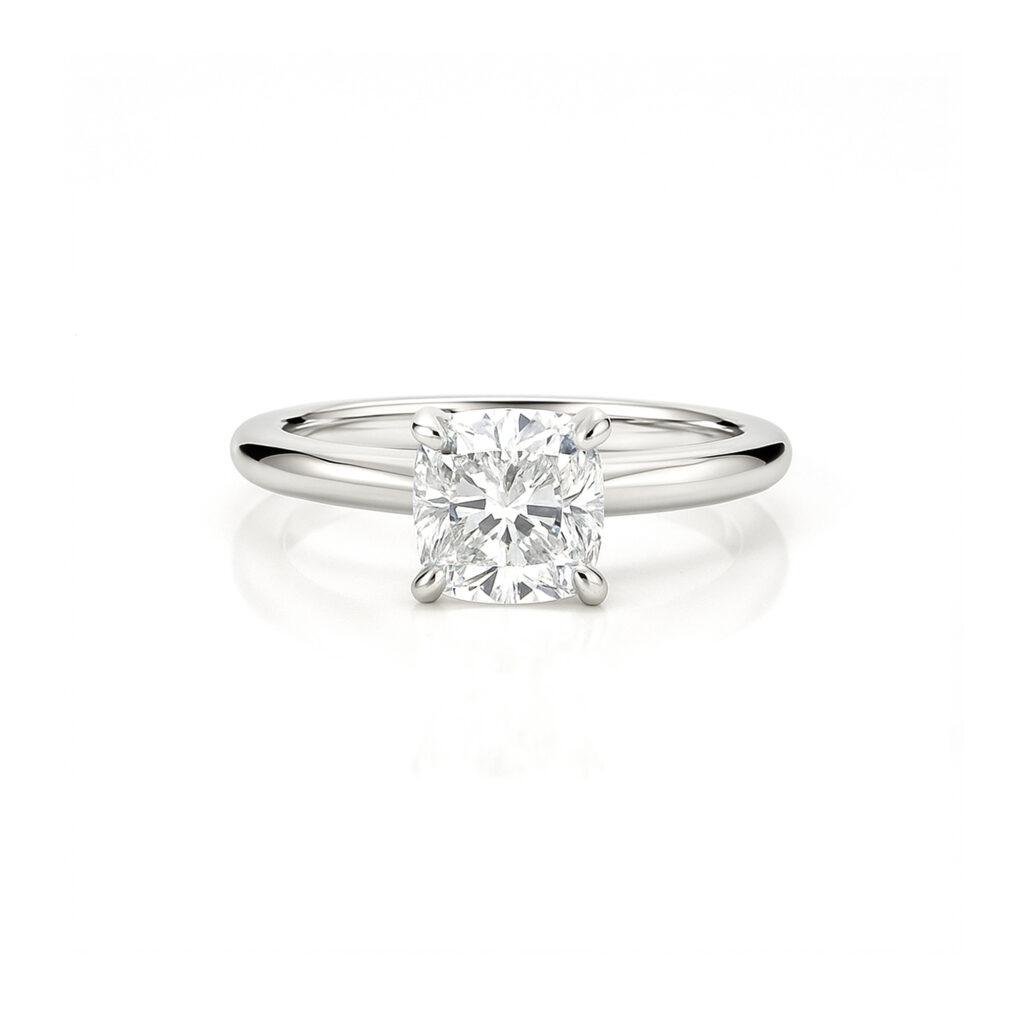1 Carat Cushion diamond ring
