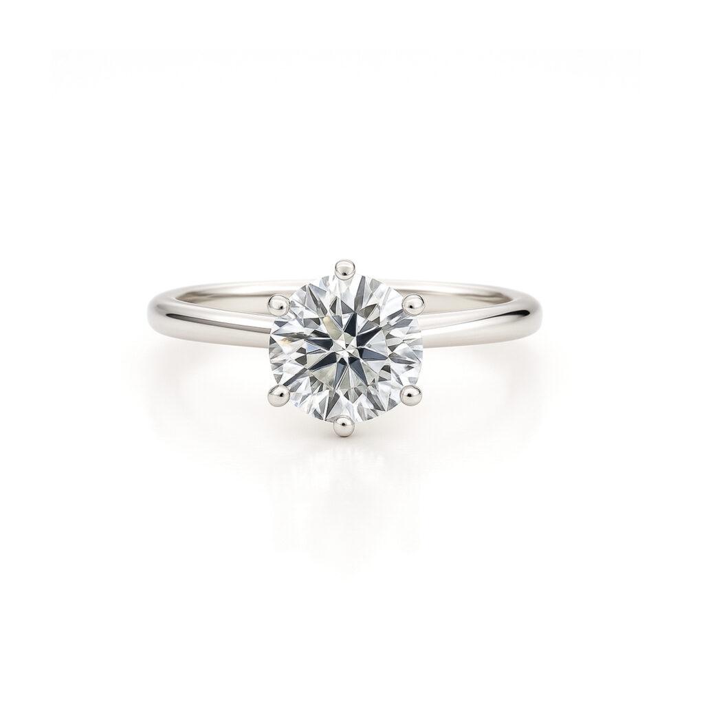 2 carat round diamond ring