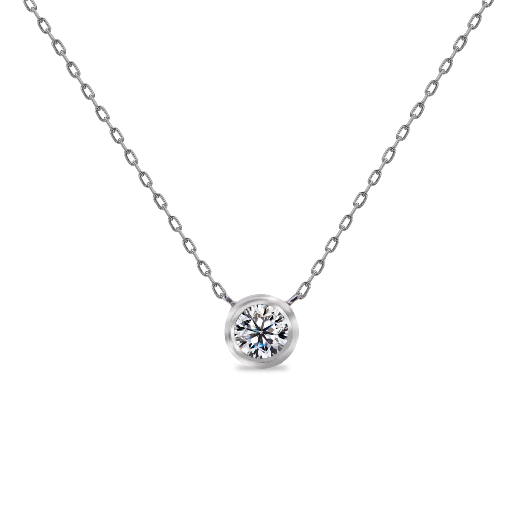 Bezel setting diamond pendant