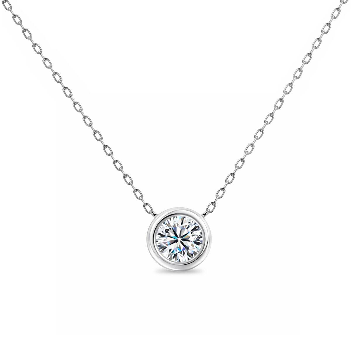 Bezel setting diamond pendant - Solitaire pendants in Dubai
