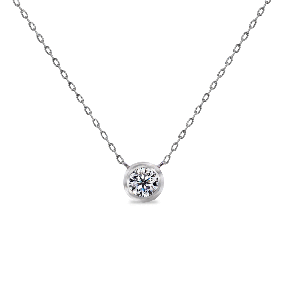 Bezel setting diamond pendant