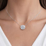 Bezel setting diamond pendant Dubai