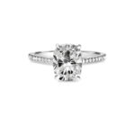 Cushion Diamond Ring With Shoulder diamonds