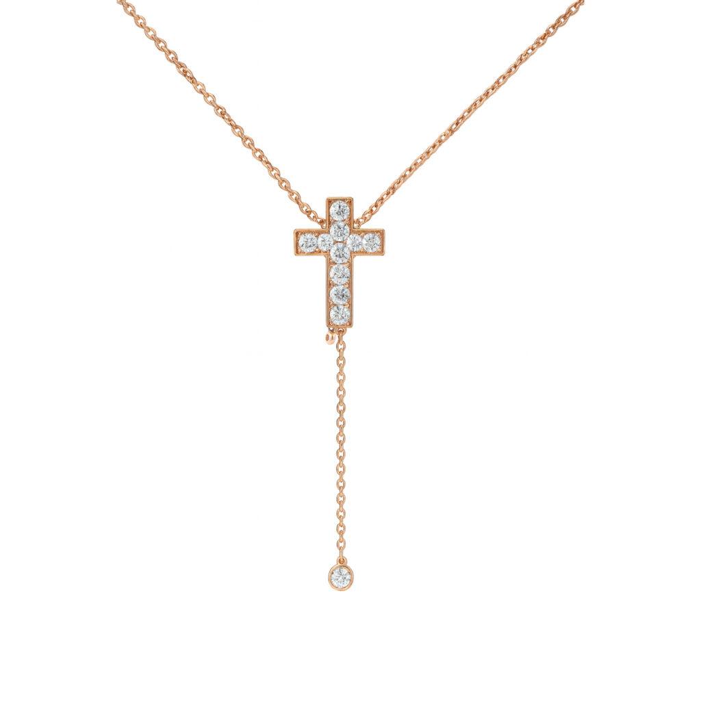 Diamond Drop Cross Pendant