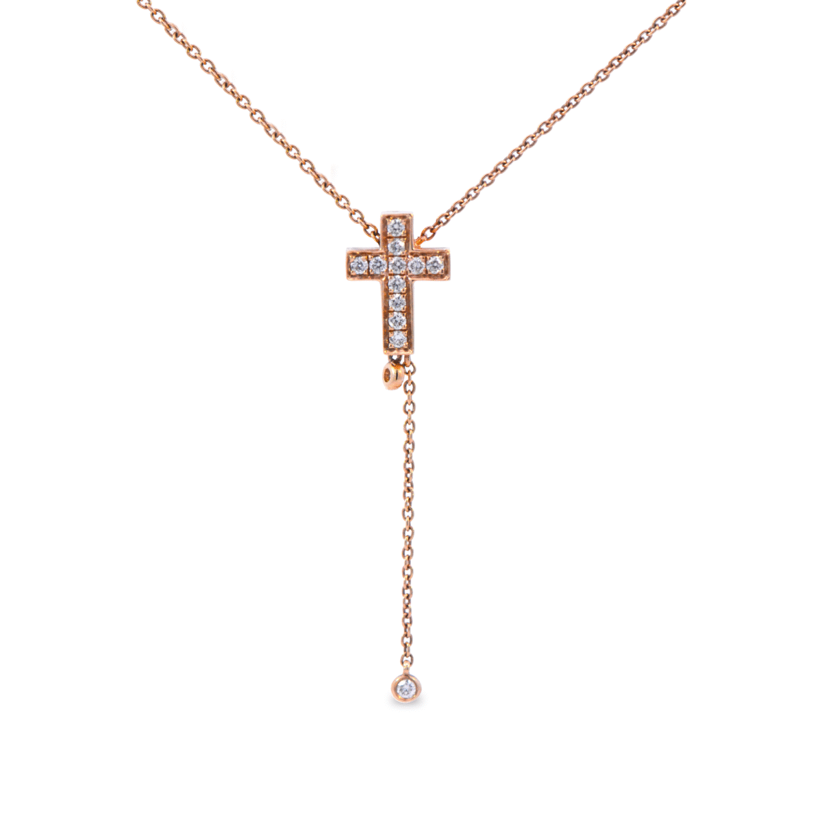 Diamond Drop Cross Pendant