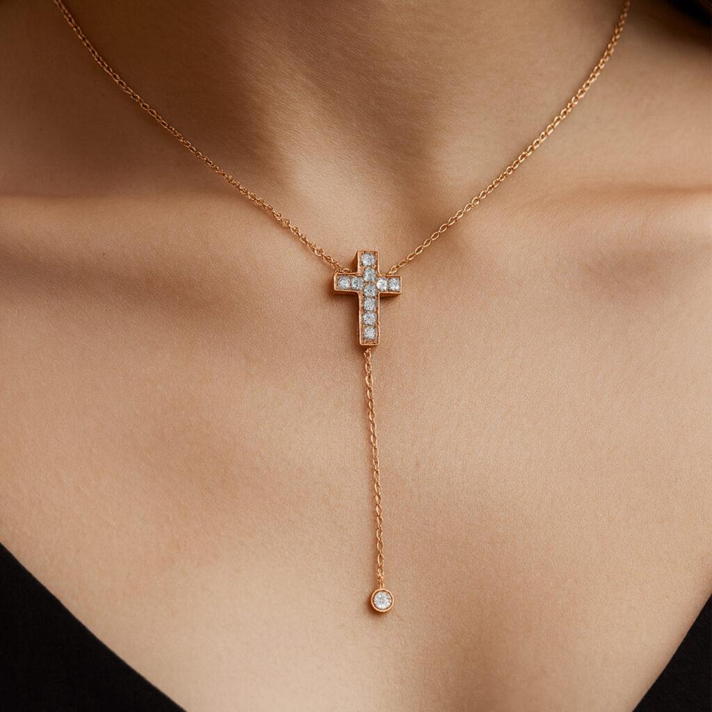 Diamond Drop Cross Pendant Dubai