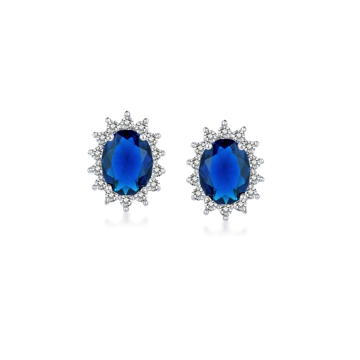Diana setting Blue sapphire earrings