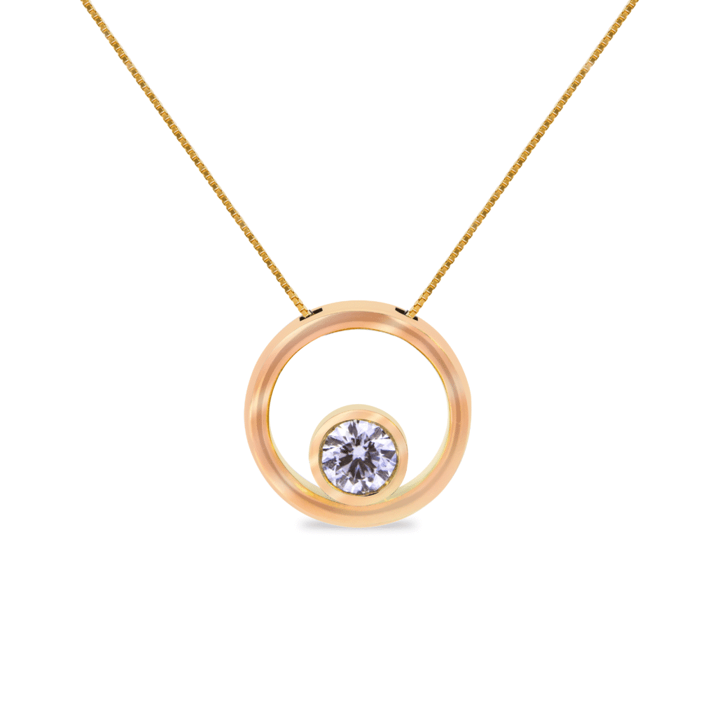 Dual Round Bezel Diamond Pendant