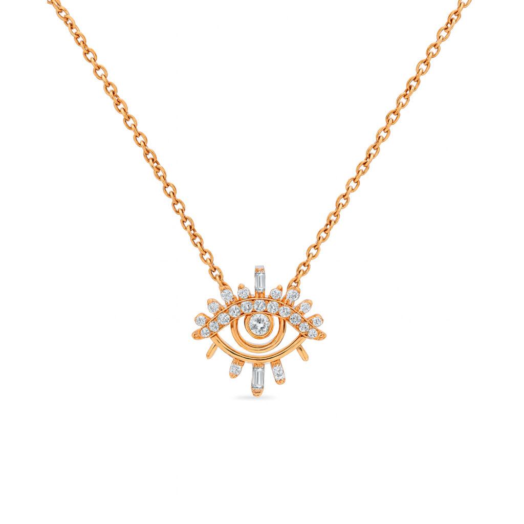Evil eye diamond necklace