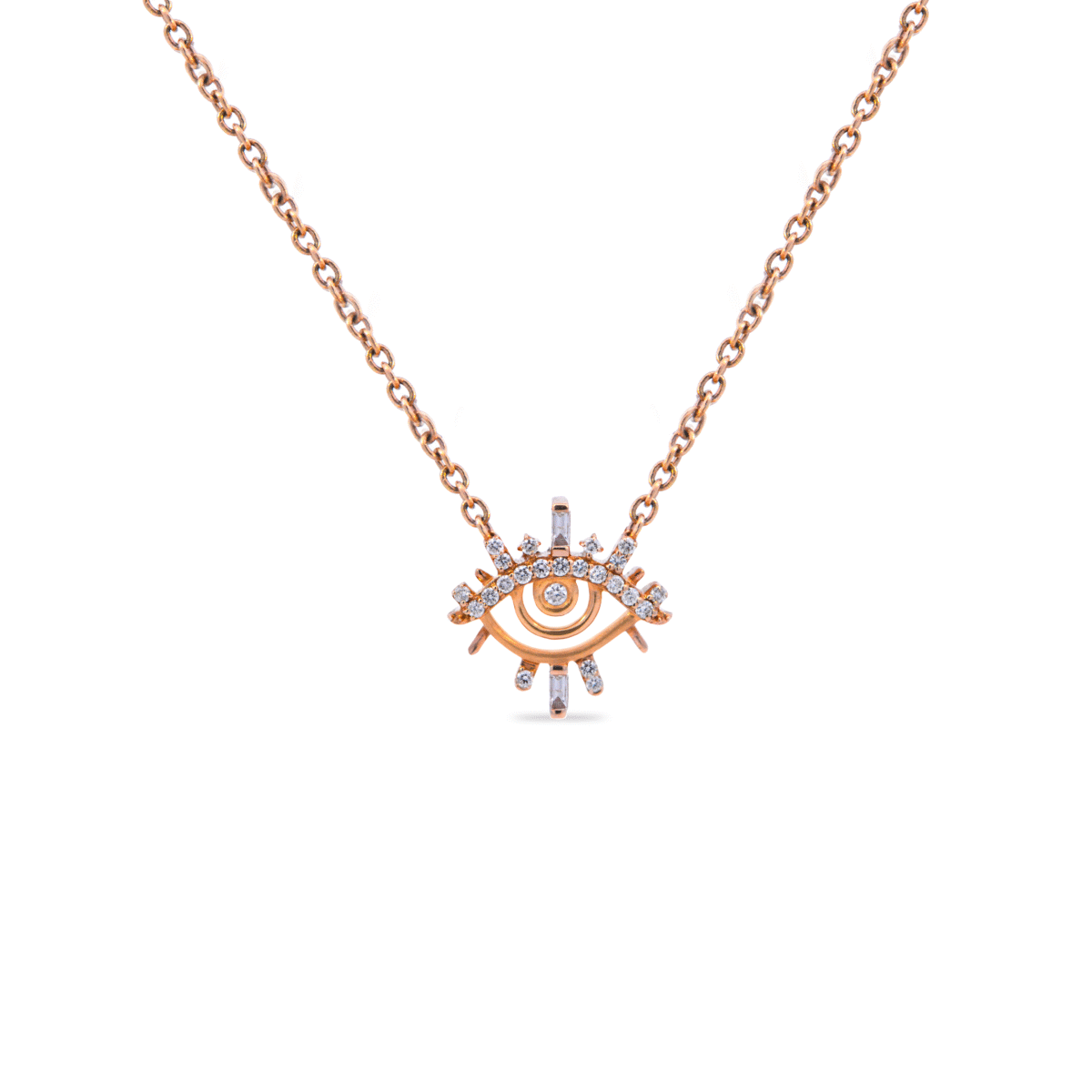 Evil eye diamond necklace