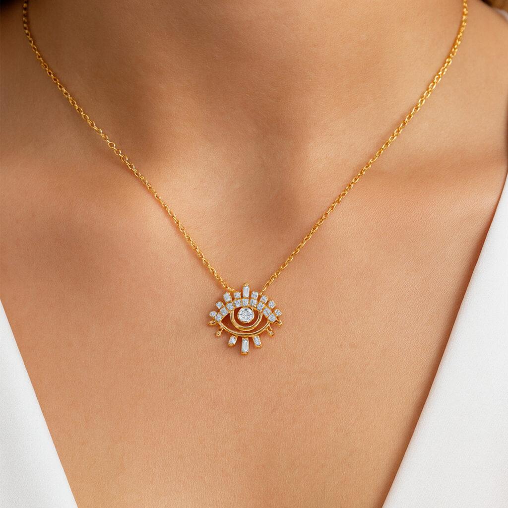 Evil eye diamond necklace Dubai UAE