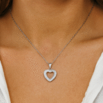 Heart Baguette Channel Set Pendant Dubai