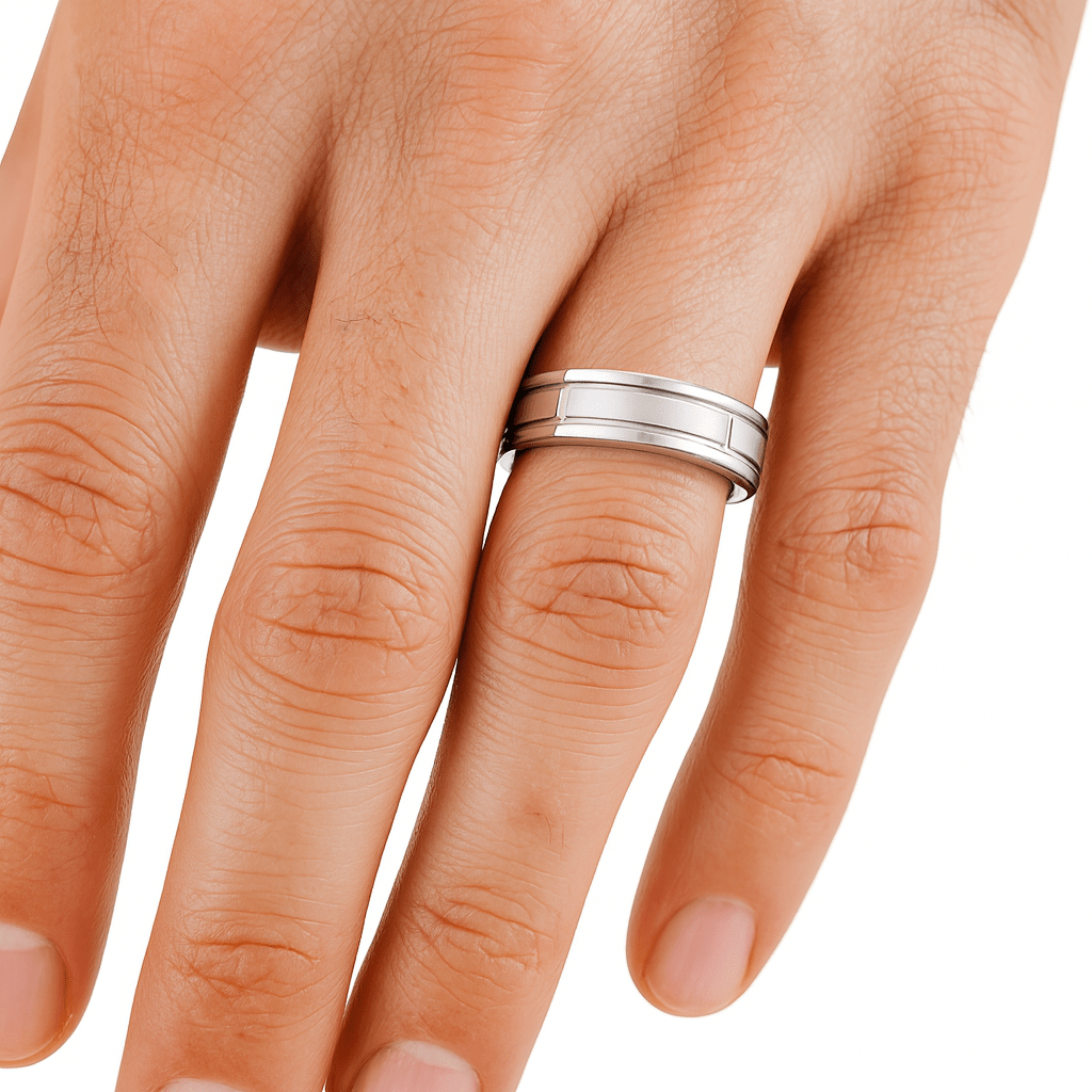 Polished Edge wedding band Dubai