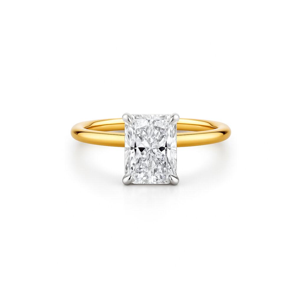 1 carat Radiant Cut diamond ring